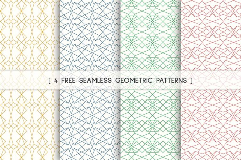 4 free seamless geometric patterns