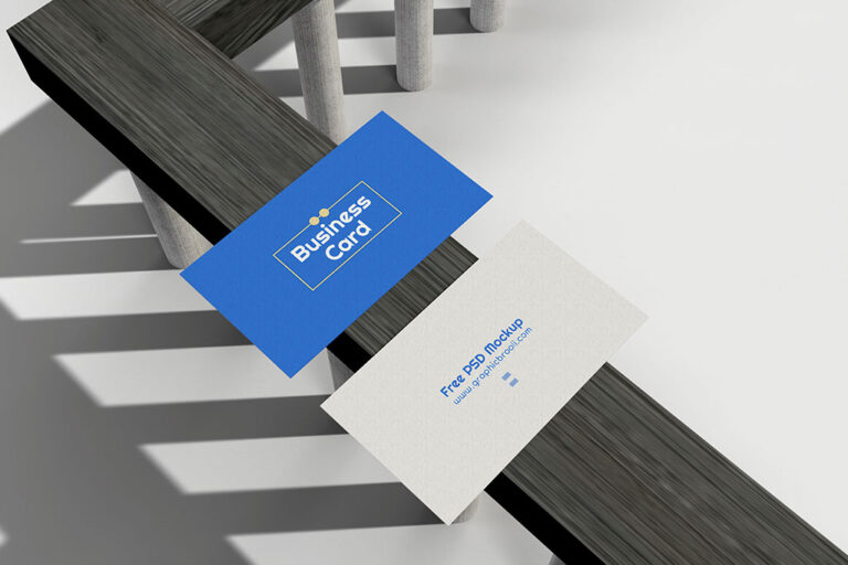 blue business card mockup