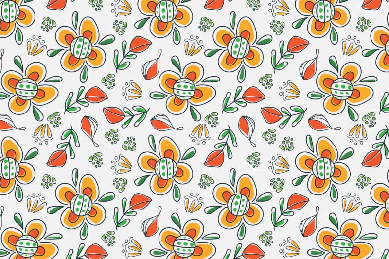 Bright floral pattern design.
