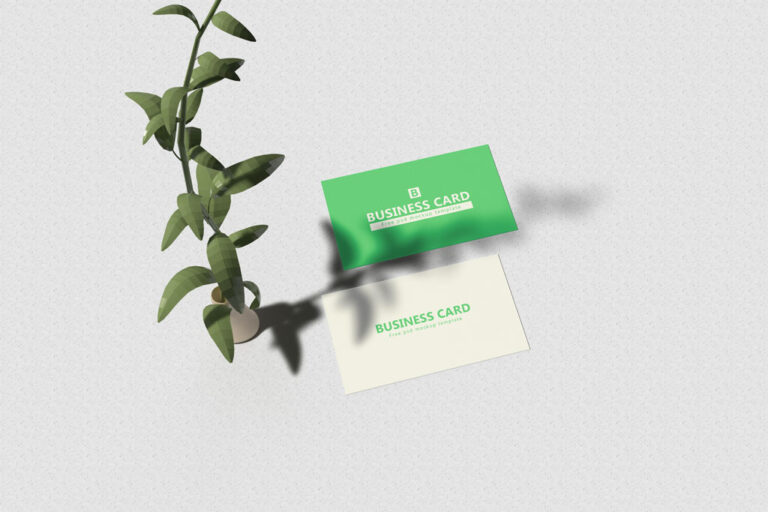 green business card mockup