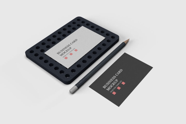 black and white business card mockup
