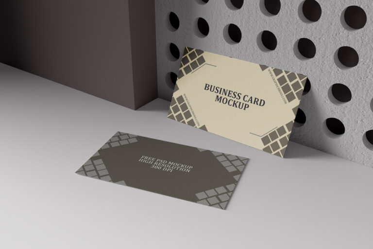free yellow and gray psd business card mockup